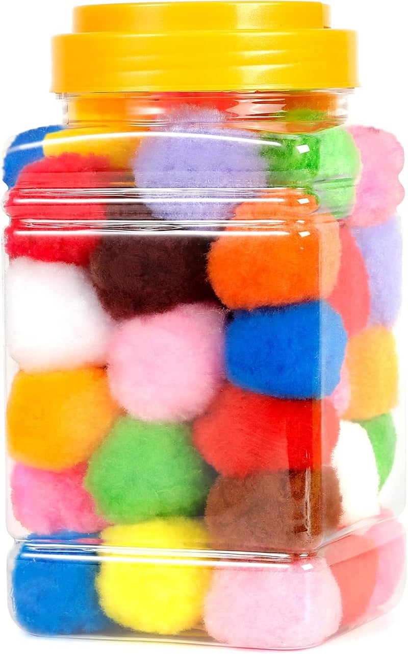 Caydo 100 Pieces 1.5 Inch Pom Poms 15 Colors Large Pompom Balls for Crafts for Kids DIY Art Creative Decoration - Image 1